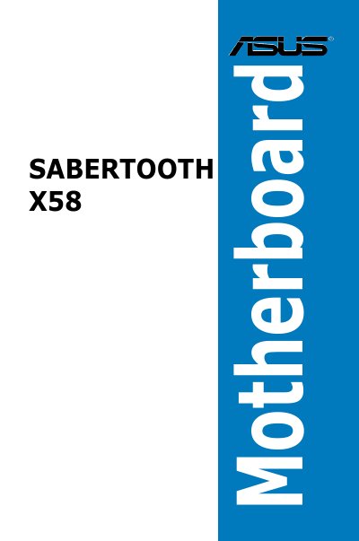 ASUS SABERTOOTH X58 User Guide - cover page