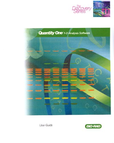 Bio‑Rad Quantity One User Manual - cover page