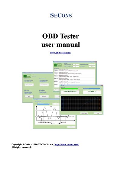 SECONS OBDTester User Manual - cover page