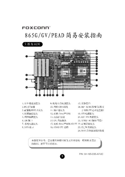 Foxconn 865G/GV/PEAD Motherboard Installation Service Manual