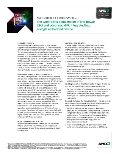 AMD Embedded G-Series Platform Product Overview - cover page