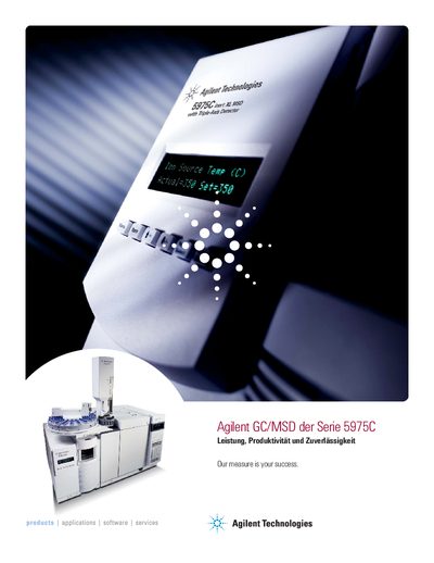 Agilent German version - Update 5975Brochures Series GC/MSD-5989-7827DEE Manual - cover page