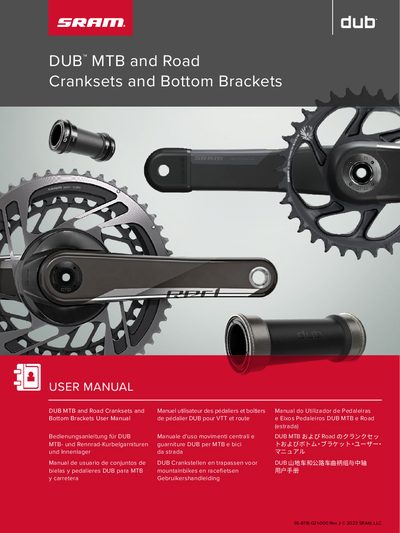 SRAM DUB MTB and Road Cranksets and Bottom Brackets User Manual - cover page