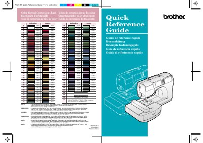 Brother NC21SE Sewing Machine Quick Reference Guide - cover page