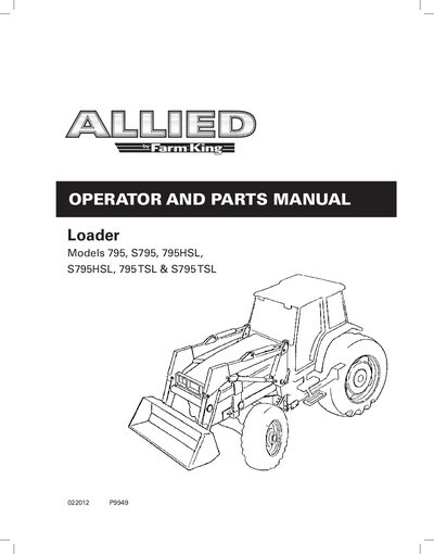 Allied by Farm King 795 Loader Operator and Parts Manual - cover page
