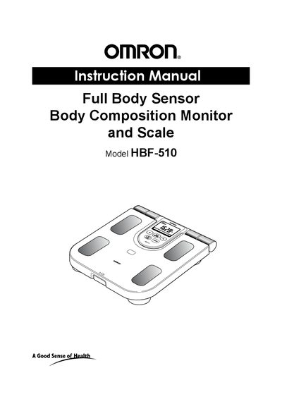 Omron HBF-510 Full Body Sensor Body Composition Monitor User Manual - cover page