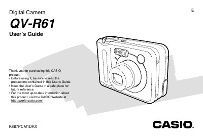 Casio QV-R61 Digital Camera User's Guide
