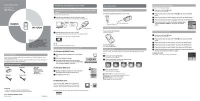 OLYMPUS MR-F20 Series Digital Audio Player Quick Start Guide