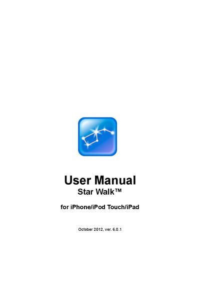 Star Walk ver. 6.0.1 User Manual - cover page