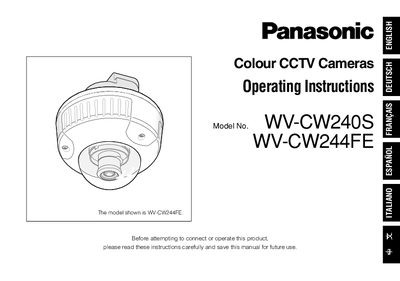 Panasonic WV-CW240S / WV-CW244FE Color CCTV Camera Operating Manual
