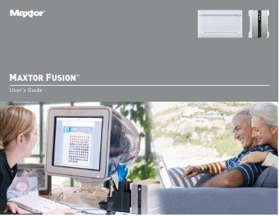 Maxtor Fusion User's Guide - cover page