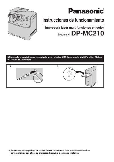 Panasonic DP-MC210 Color Laser Multifunction Printer User Manual - cover page