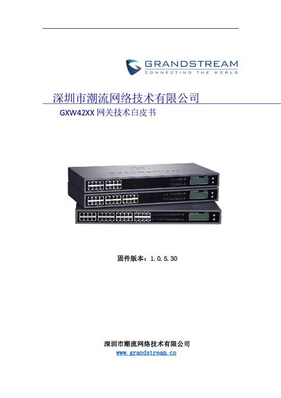 Grandstream GXW42XX Gateway Technical White Paper - cover page