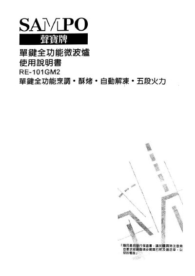 Sampo RE-101GM2 Microwave Oven User Manual