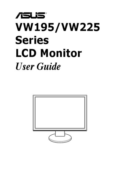 ASUS VW195/VW225 Series LCD Monitor User Manual - cover page