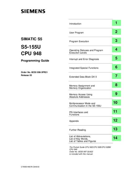 Siemens S5-155U CPU 948 Programming Guide - cover page