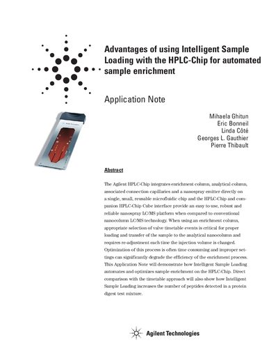 Agilent HPLC-Chip Intelligent Sample Loading Application Note - cover page
