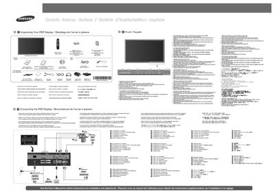 Samsung TV Quick Installation Service Manual - cover page