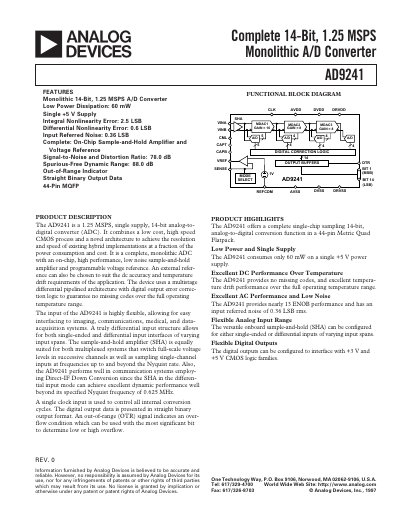 Analog Devices AD9241 Datasheet