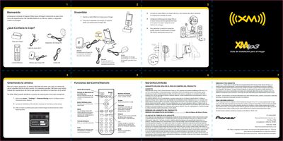 Pioneer XMp3 Home Installation Guide - cover page