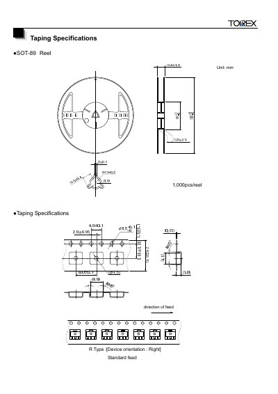 TOREX SOT-89 Reel Manual - cover page