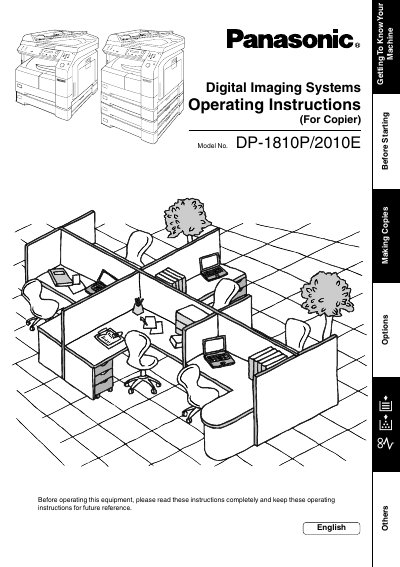 Panasonic DP-1810P/2010E Digital Imaging Systems Operating Instructions - cover page