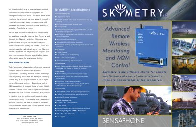 Sensaphone Skymetry Wireless Monitoring System Product Leaflet - cover page