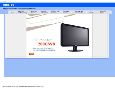 Philips 200CW8 LCD Monitor User Manual