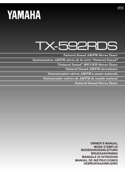 YAMAHA TX-592RDS Manual - cover page