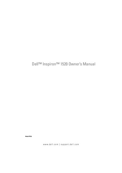 Dell Inspiron 1520 Owner's Manual - cover page