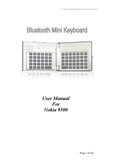 Nokia 9500 User Manual - cover page