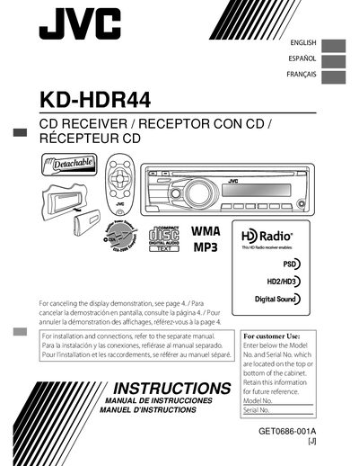 JVC KD-HDR44 User Manual - cover page