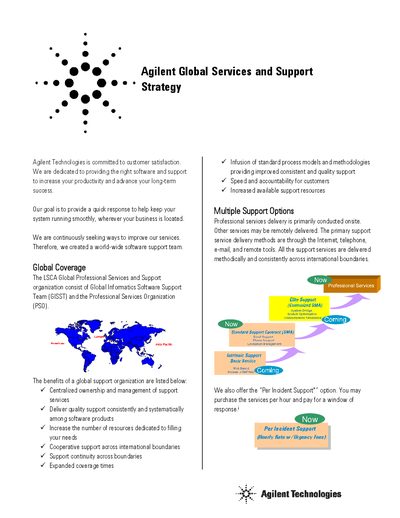 Agilent Global Services and Support Strategy Data Sheet - cover page