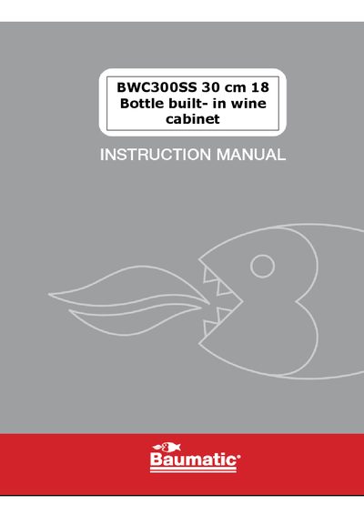 Baumatic BWC300SS Wine Cabinet User Manual
