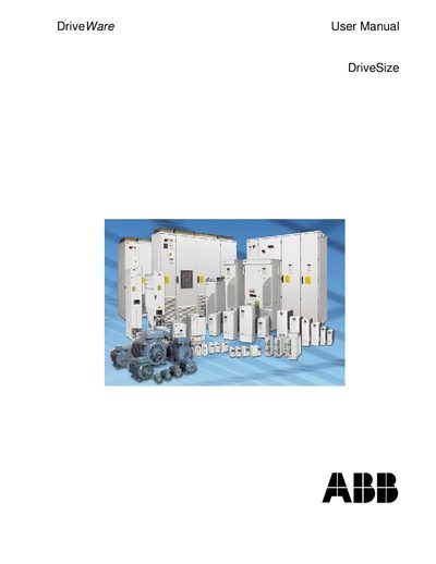 ABB DriveSize User Manual - cover page