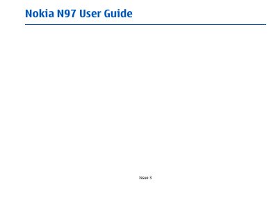 Nokia N97 User Guide - cover page