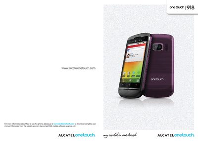 Alcatel One Touch 918 User Manual - cover page
