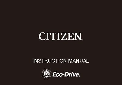 CITIZEN BU0 Eco-Drive Watch User Manual - cover page
