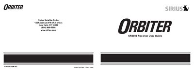 Sirius SR4000 Orbiter Receiver User Guide - cover page