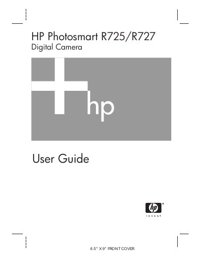 HP R725/R727 Digital Camera User Guide - cover page
