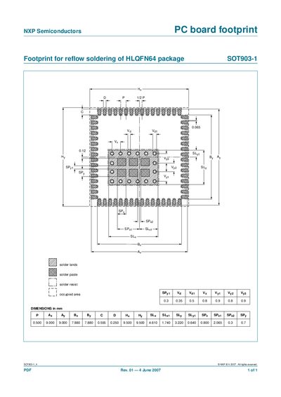NXP SOT903-1 PC Board Footprint Manual - cover page