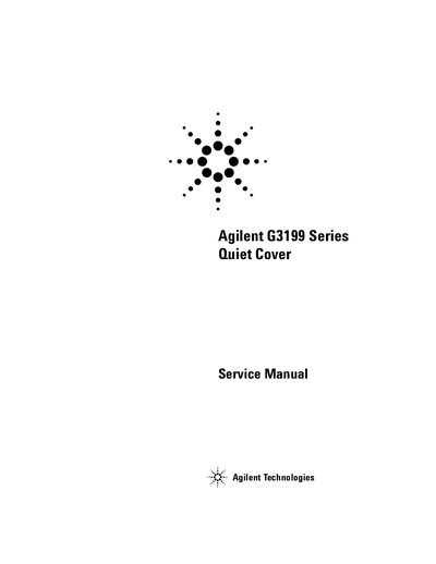 Agilent G3199 Series Quiet Cover Service Manual - cover page