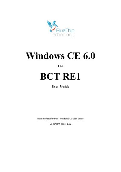 BCT RE1 Windows CE 6.0 User Guide - cover page