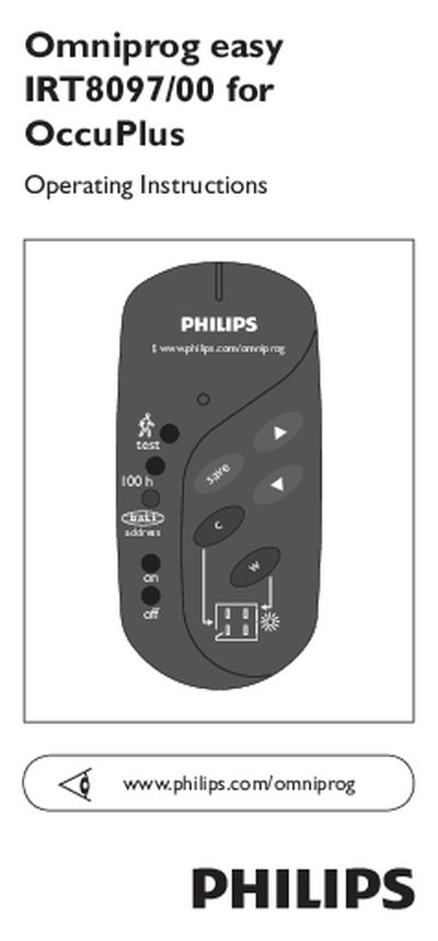 PHILIPS Omniprog easy IRT8097/00 for OccuPlus In accordance with the instructions  - cover page
