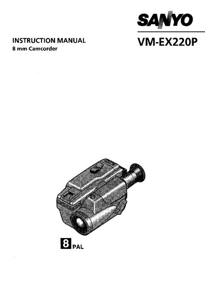 SANYO VM-EX220P Camcorder User Manual - cover page