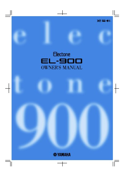 Yamaha EL-900m Electone Owner's Manual - cover page