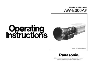 Panasonic AW-E300AP Convertible Camera Operating Instructions