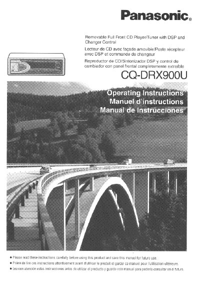 Panasonic CQ-DRX900U CD Player Operating Instructions - cover page
