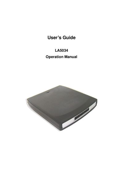 LA LA5034 Logic Analyzer User Manual - cover page