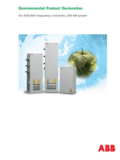 ABB Environmental Product Declaration 9780_EPD for ACS600 Manual - cover page